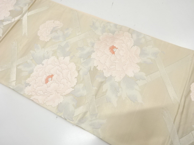 JAPANESE FUKURO OBI / WOVEN DIAGONAL GRID